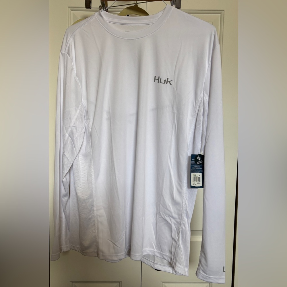 Huk Men's Long Sleeve White Tee